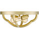 Saxon 2 Light 14 inch Olympic Gold Flush Mount Ceiling Light